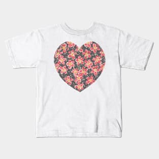 Heartful of Flowers Applique Kids T-Shirt